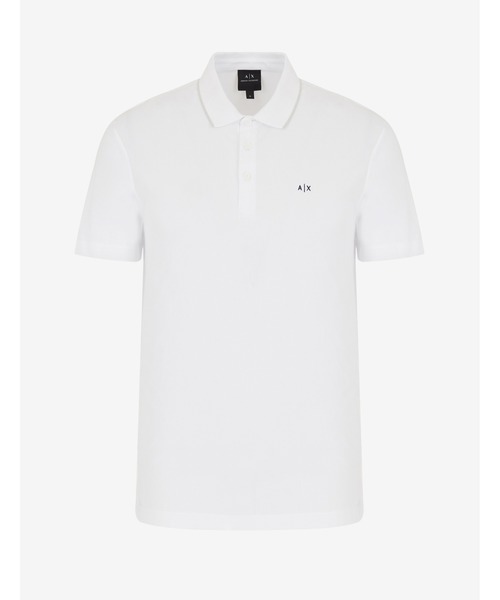 ARMANI EXCHANGE(アルマーニエクスチェンジ)の「【A|Xアルマーニ エクスチェンジ】A|Xロゴ 半袖ポロシャツ(ポロシャツ・メンズ・ホワイト/ネイビー・SMALL/X-LARGE/LARGE/MEDIUM/X-SMALL)」の1枚目の写真