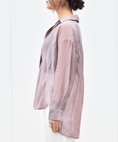 Ambre Neige(アンブルネージュ)の「シアーシャツ/【WEB/EC限定商品】(シャツ/ブラウス・レディース・ブラック/グリーン/ラベンダー・FREE)」の15枚目の写真