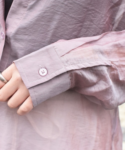 Ambre Neige(アンブルネージュ)の「シアーシャツ/【WEB/EC限定商品】(シャツ/ブラウス・レディース・ブラック/グリーン/ラベンダー・FREE)」の5枚目の写真