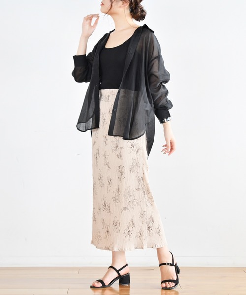 Ambre Neige(アンブルネージュ)の「シアーシャツ/【WEB/EC限定商品】(シャツ/ブラウス・レディース・ブラック/グリーン/ラベンダー・FREE)」の19枚目の写真