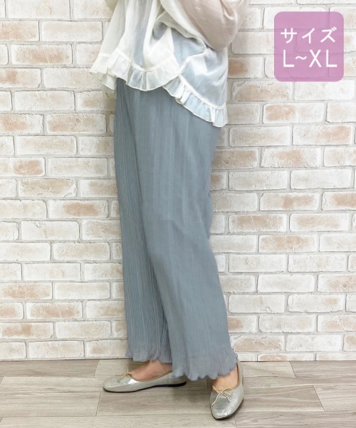 apres jour（アプレジュール）の「【大きいサイズ】シアークリンクルパンツ【ZOZOTOWN限定アイテム】（その他パンツ・レディース・ライトブラウン/アイボリー/ブラック/ダークブルー・X-LARGE）」の4枚目の写真