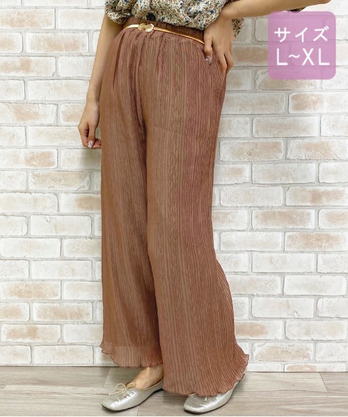 apres jour（アプレジュール）の「【大きいサイズ】シアークリンクルパンツ【ZOZOTOWN限定アイテム】（その他パンツ・レディース・ライトブラウン/アイボリー/ブラック/ダークブルー・X-LARGE）」の18枚目の写真