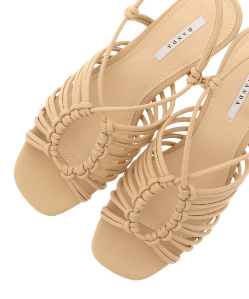 RANDA（ランダ）の「スクエアトゥ編み上げサンダル（サンダル）」 - WEAR