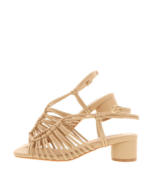 RANDA（ランダ）の「スクエアトゥ編み上げサンダル（サンダル・レディース・オレンジ/ブラック/ベージュ・M/L/S/LL）」の7枚目の写真