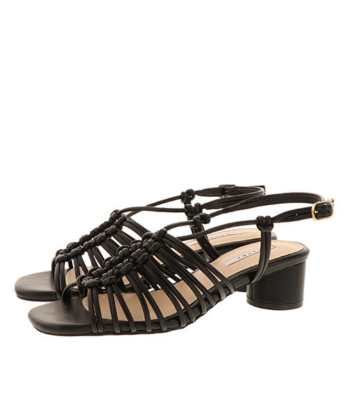 RANDA（ランダ）の「スクエアトゥ編み上げサンダル（サンダル・レディース・オレンジ/ブラック/ベージュ・M/L/S/LL）」の8枚目の写真