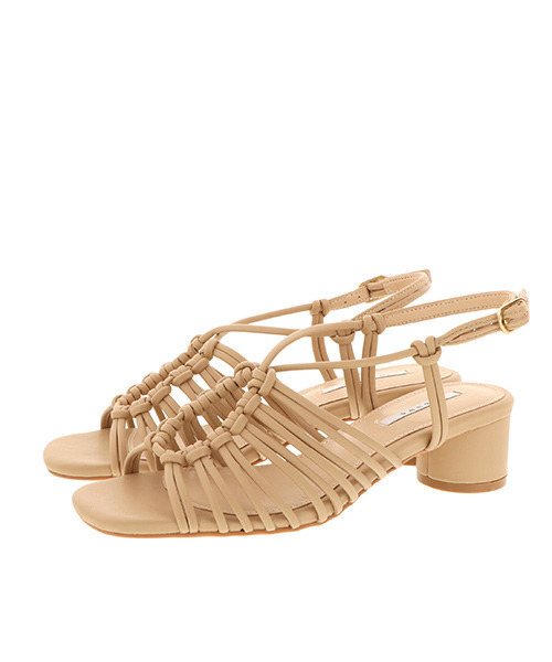 RANDA（ランダ）の「スクエアトゥ編み上げサンダル（サンダル・レディース・オレンジ/ブラック/ベージュ・M/L/S/LL）」の9枚目の写真