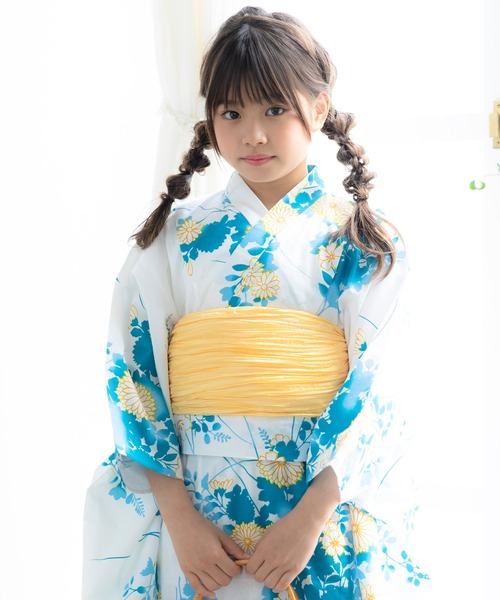kimonomachi（キモノマチ）の「ガールズ 浴衣帯 しわ兵児帯　女児用　KIMONOMACHI オリジナル　兵児帯　45cm（和装小物・レディース・ホワイト/ブラック/レッド/イエロー/ブラウン系その他/ベージュ系その他/カーキ/ダークネイビー・FREE）」の21枚目の写真
