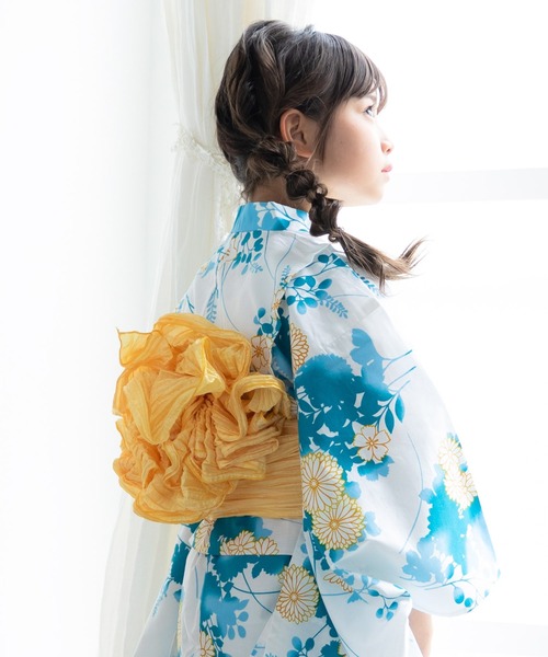 kimonomachi（キモノマチ）の「ガールズ 浴衣帯 しわ兵児帯　女児用　KIMONOMACHI オリジナル　兵児帯　45cm（和装小物・レディース・ホワイト/ブラック/レッド/イエロー/ブラウン系その他/ベージュ系その他/カーキ/ダークネイビー・FREE）」の22枚目の写真