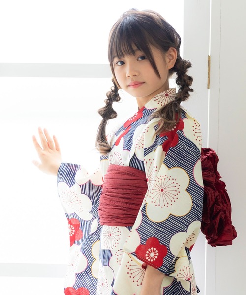 kimonomachi（キモノマチ）の「ガールズ 浴衣帯 しわ兵児帯　女児用　KIMONOMACHI オリジナル　兵児帯　45cm（和装小物・レディース・ホワイト/ブラック/レッド/イエロー/ブラウン系その他/ベージュ系その他/カーキ/ダークネイビー・FREE）」の16枚目の写真