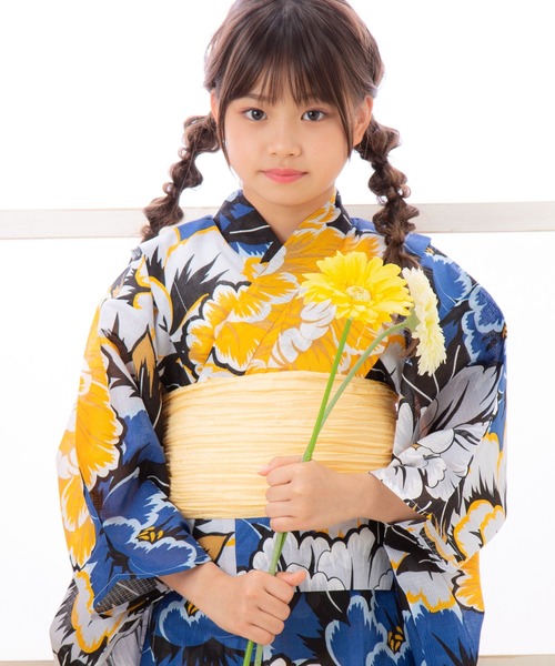 kimonomachi（キモノマチ）の「ガールズ 浴衣帯 しわ兵児帯　女児用　KIMONOMACHI オリジナル　兵児帯　45cm（和装小物・レディース・ホワイト/ブラック/レッド/イエロー/ブラウン系その他/ベージュ系その他/カーキ/ダークネイビー・FREE）」の19枚目の写真