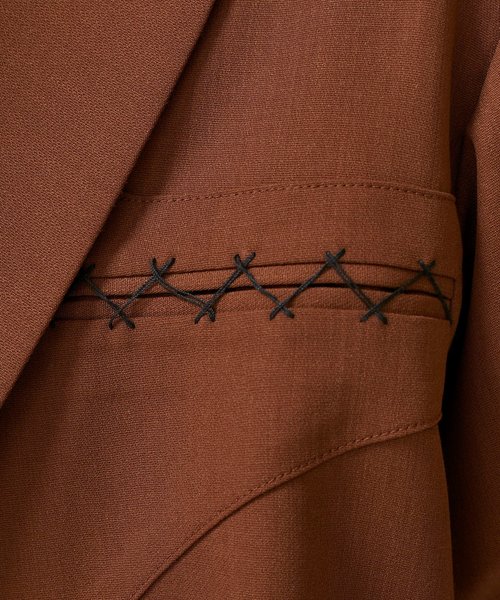 ETHOSENS（エトセンス）の「【ETHOSENS】ショートスリーブジャケットシャツ（シャツ/ブラウス・メンズ・ブラウン/カーキ・1/2/3）」の10枚目の写真