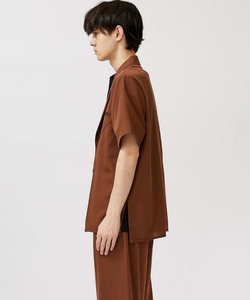 ETHOSENS（エトセンス）の「【ETHOSENS】ショートスリーブジャケットシャツ（シャツ/ブラウス・メンズ・ブラウン/カーキ・1/2/3）」の6枚目の写真