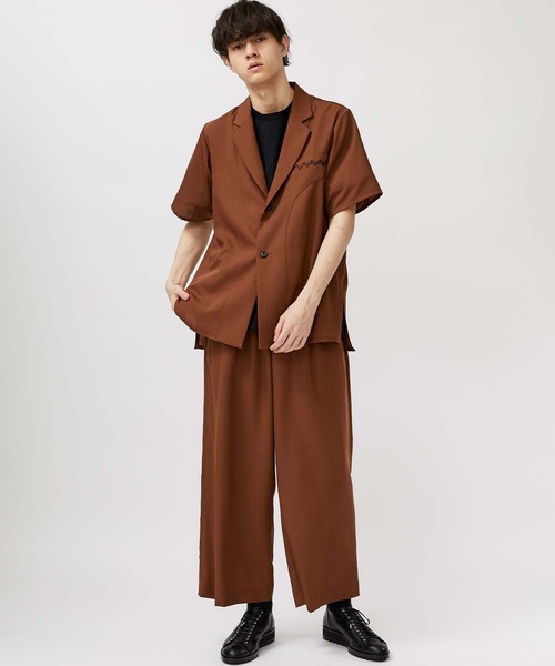 ETHOSENS（エトセンス）の「【ETHOSENS】ショートスリーブジャケットシャツ（シャツ/ブラウス・メンズ・ブラウン/カーキ・1/2/3）」の3枚目の写真