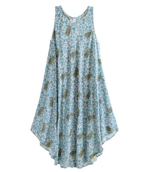 e-zakkamania stores（イーザッカマニアストアーズ）の「バケーションドレープ ノースリーブ ワンピース［柄］（ワンピース・レディース・グレー×ホワイト/ストライプ/ドット/ブラック×ブルー/ピンク×イエロー/グリーン/マルチ/ブラックミックス/イエロー/ベージュ系その他/ブルー系その他/グリーン系その他/ブラック系その他2/エメラルド/パープル系その他・フリー）」の19枚目の写真