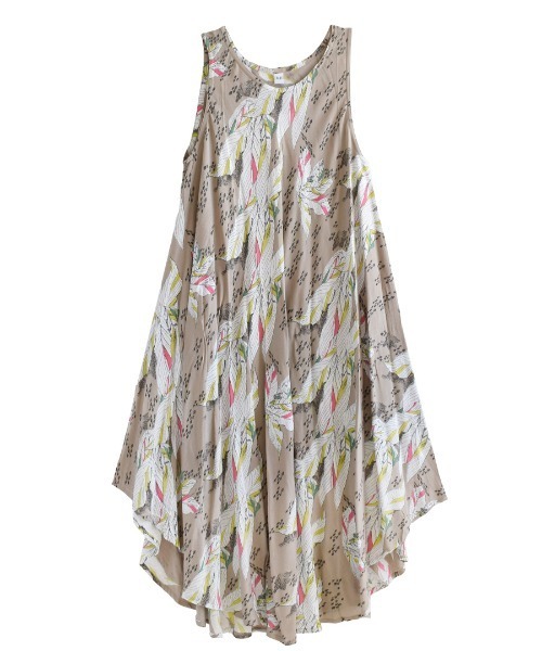 e-zakkamania stores（イーザッカマニアストアーズ）の「バケーションドレープ ノースリーブ ワンピース［柄］（ワンピース・レディース・グレー×ホワイト/ストライプ/ドット/ブラック×ブルー/ピンク×イエロー/グリーン/マルチ/ブラックミックス/イエロー/ベージュ系その他/ブルー系その他/グリーン系その他/ブラック系その他2/エメラルド/パープル系その他・フリー）」の17枚目の写真