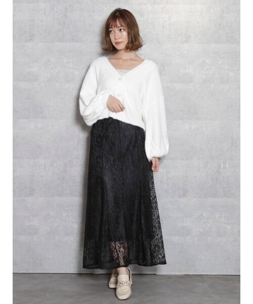 dazzlin（ダズリン）の「ベアフラワーレーススカート（スカート・レディース・オフホワイト/ブラック/ピンク・FREE）」の18枚目の写真