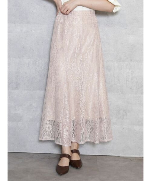 dazzlin（ダズリン）の「ベアフラワーレーススカート（スカート・レディース・オフホワイト/ブラック/ピンク・FREE）」の10枚目の写真