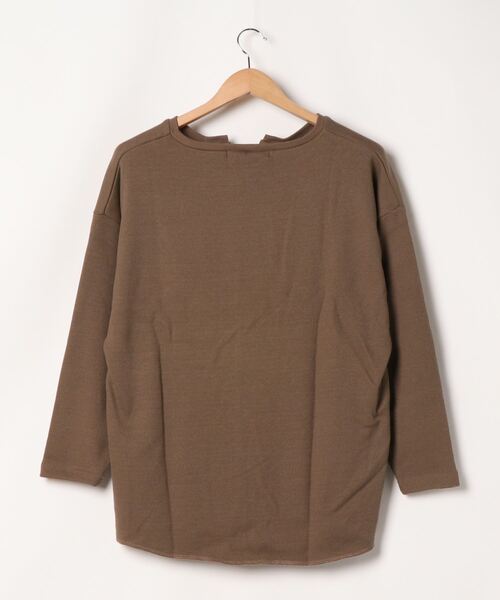 KOBE LETTUCE（コウベレタス）の「[ 裏起毛 ] ライスサーマルキーネックプルオーバートップス（Tシャツ/カットソー・レディース・ブラック/オリーブ/モカ/ライトベージュ・FREE）」の5枚目の写真