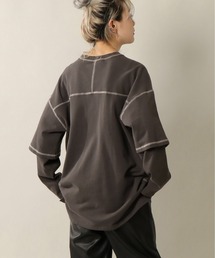 配色ステッチレイヤードロンT