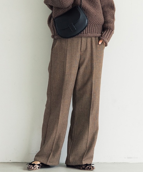 coca(coca)(コカ)の「ヘリンボーン柄パンツ(その他パンツ・レディース・ブラウン・ONE SIZE)」の1枚目の写真