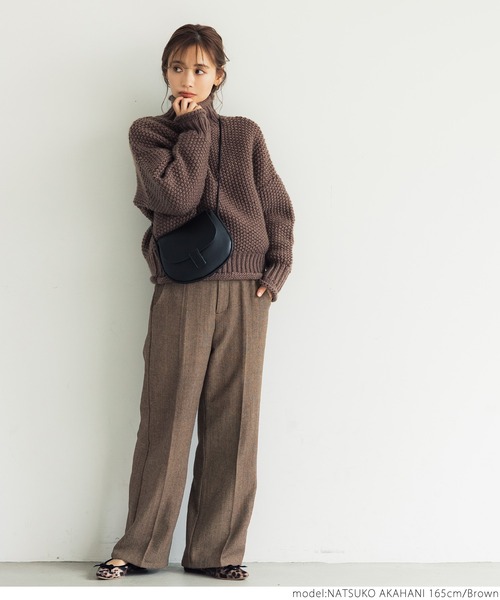 coca(coca)(コカ)の「ヘリンボーン柄パンツ(その他パンツ・レディース・ブラウン・ONE SIZE)」の11枚目の写真