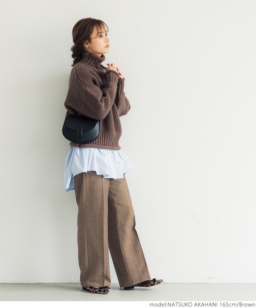coca(coca)(コカ)の「ヘリンボーン柄パンツ(その他パンツ・レディース・ブラウン・ONE SIZE)」の5枚目の写真
