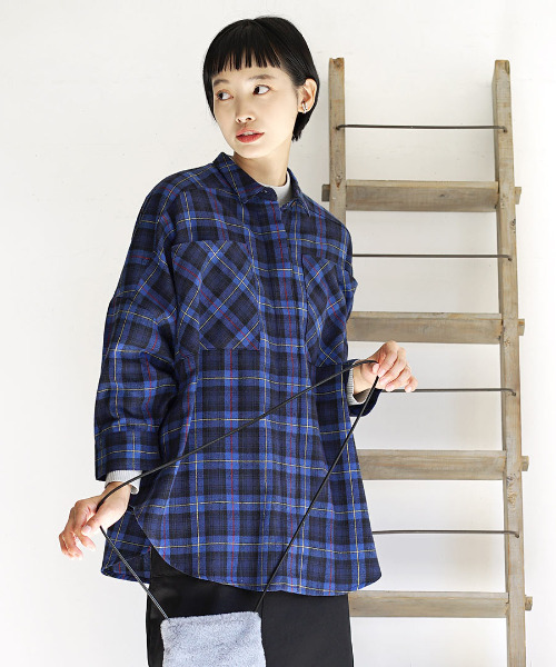 フランネル ドルマンビッグ チェックシャツ ダーク シャツ ブラウス Mimimemete ミミメメット のファッション通販 Zozotown