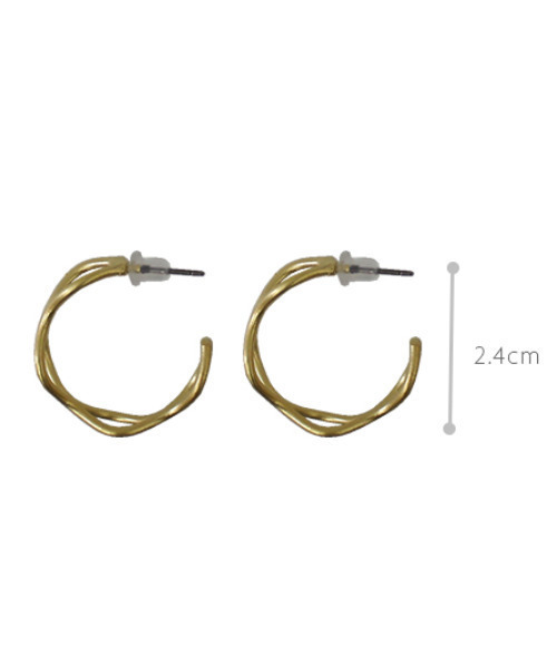 MODE ROBE(モードローブ)の「マットウェーブ フープピアス(ピアス(両耳用)・レディース・シルバー/ゴールド・FREE)」の4枚目の写真