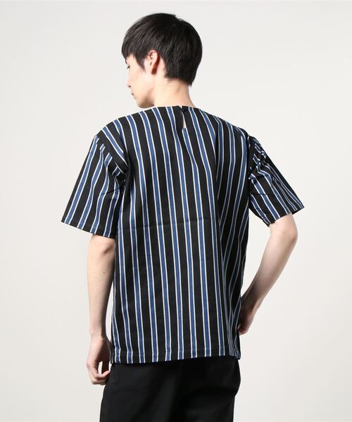 KUON(クオン)の「KUON / 別注 遠州藍織 レジメンタルストライプ プルオーバーシャツ(Tシャツ/カットソー・メンズ・インディゴブルー・MEDIUM/LARGE)」の11枚目の写真