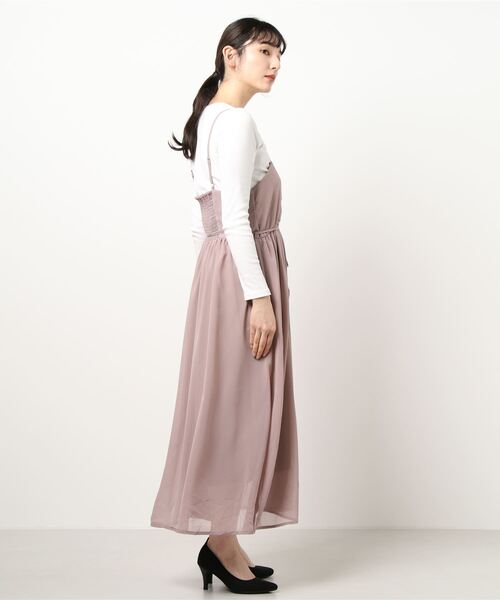 flower（フラワー）の「エアリーシフォンワンピース（ワンピース・レディース・ベージュ/ブラウン・FREE）」の4枚目の写真