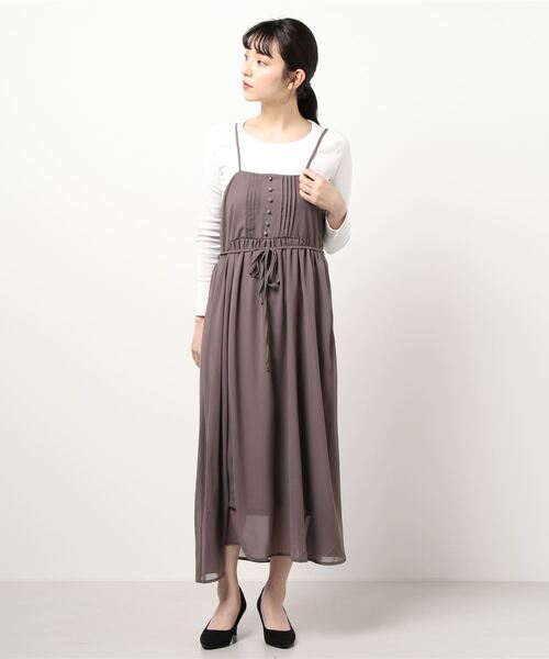 flower（フラワー）の「エアリーシフォンワンピース（ワンピース・レディース・ベージュ/ブラウン・FREE）」の17枚目の写真