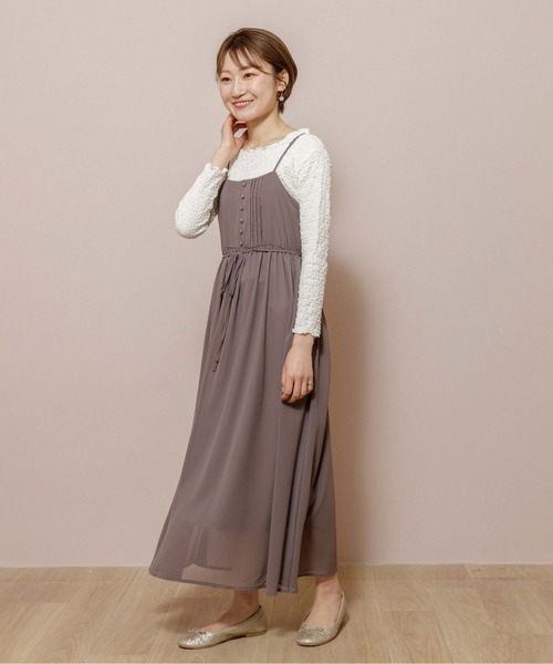 flower（フラワー）の「エアリーシフォンワンピース（ワンピース・レディース・ベージュ/ブラウン・FREE）」の5枚目の写真