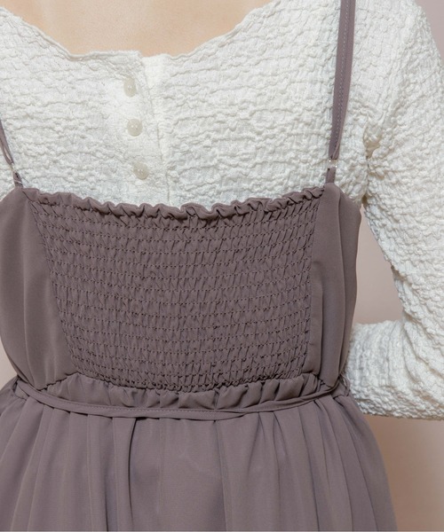 flower（フラワー）の「エアリーシフォンワンピース（ワンピース・レディース・ベージュ/ブラウン・FREE）」の9枚目の写真