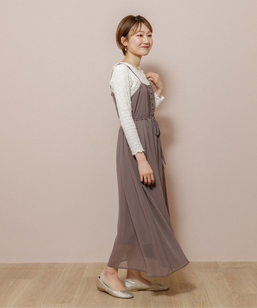 flower（フラワー）の「エアリーシフォンワンピース（ワンピース・レディース・ベージュ/ブラウン・FREE）」の6枚目の写真