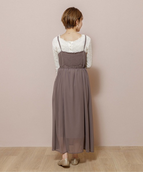 flower（フラワー）の「エアリーシフォンワンピース（ワンピース・レディース・ベージュ/ブラウン・FREE）」の7枚目の写真