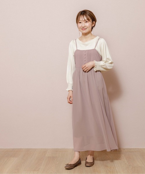 flower（フラワー）の「エアリーシフォンワンピース（ワンピース・レディース・ベージュ/ブラウン・FREE）」の12枚目の写真