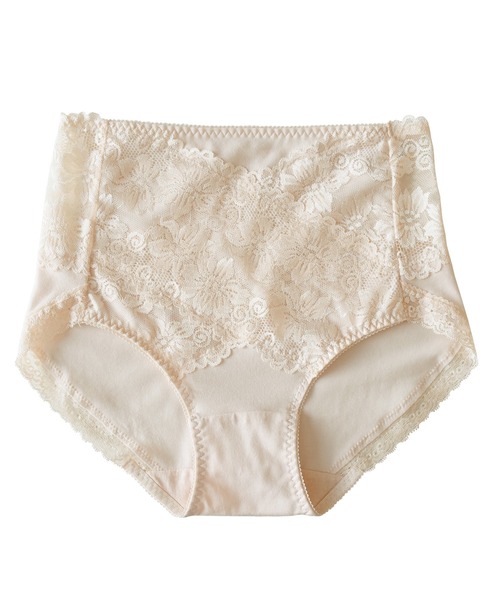 Lace Ladies（レースレディース）の「コットン レースハイウエストショーツ（ショーツ・レディース・イエロー/グリーン/ブラック/ピンク/アイボリー/グレー・M/XL/L）」の3枚目の写真