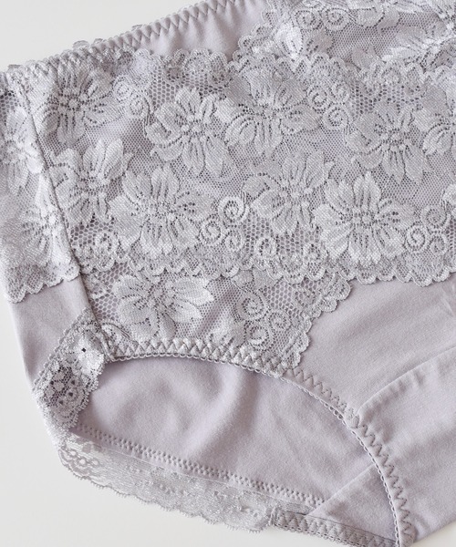 Lace Ladies（レースレディース）の「コットン レースハイウエストショーツ（ショーツ・レディース・イエロー/グリーン/ブラック/ピンク/アイボリー/グレー・M/XL/L）」の13枚目の写真