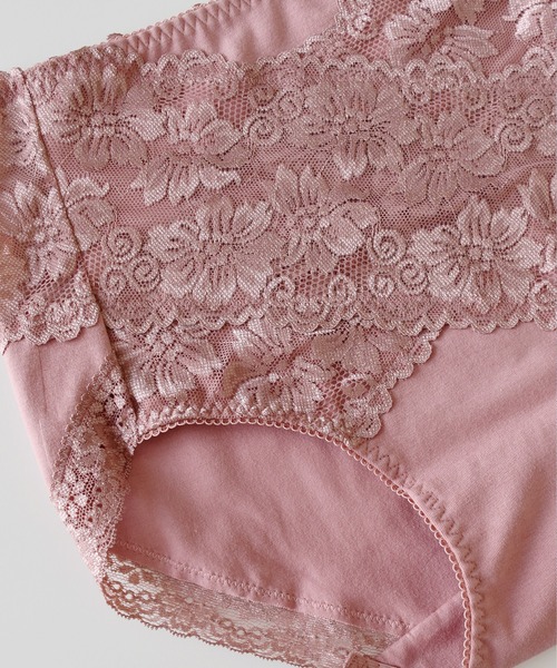 Lace Ladies（レースレディース）の「コットン レースハイウエストショーツ（ショーツ・レディース・イエロー/グリーン/ブラック/ピンク/アイボリー/グレー・M/XL/L）」の10枚目の写真