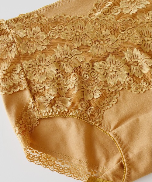 Lace Ladies（レースレディース）の「コットン レースハイウエストショーツ（ショーツ・レディース・イエロー/グリーン/ブラック/ピンク/アイボリー/グレー・M/XL/L）」の12枚目の写真