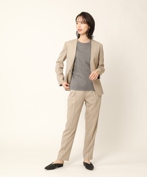 KASHIYAMA | ＜WASHABLE＞UVカット リネンライク 1タックテーパードパンツ(その他パンツ)