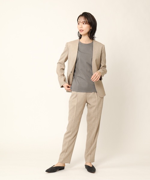 KASHIYAMA（カシヤマ）の「＜WASHABLE＞UVカット リネンライク 1タックテーパードパンツ（その他パンツ・レディース・ベージュ/ライトグレー/ブルー/ネイビー・マルチサイズ）」の2枚目の写真