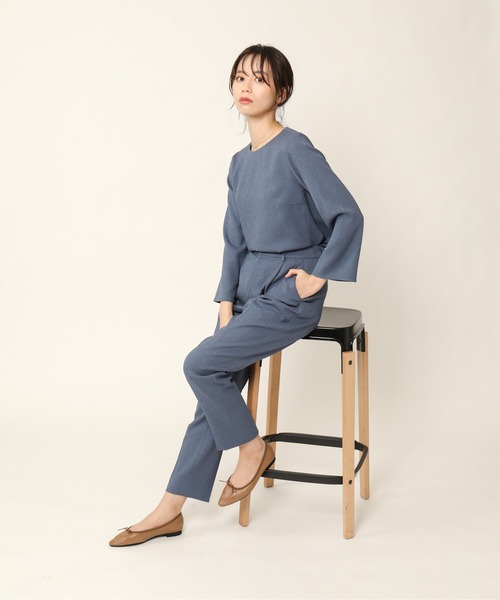 KASHIYAMA（カシヤマ）の「＜WASHABLE＞UVカット リネンライク 1タックテーパードパンツ（その他パンツ・レディース・ベージュ/ライトグレー/ブルー/ネイビー・マルチサイズ）」の4枚目の写真