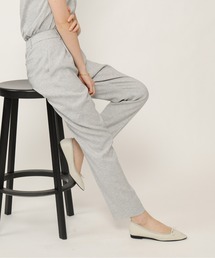 ＜WASHABLE＞UVカット リネンライク 1タックテーパードパンツ