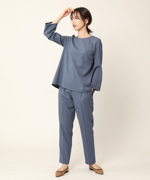 KASHIYAMA（カシヤマ）の「＜WASHABLE＞UVカット リネンライク 1タックテーパードパンツ（その他パンツ・レディース・ベージュ/ライトグレー/ブルー/ネイビー・マルチサイズ）」の22枚目の写真