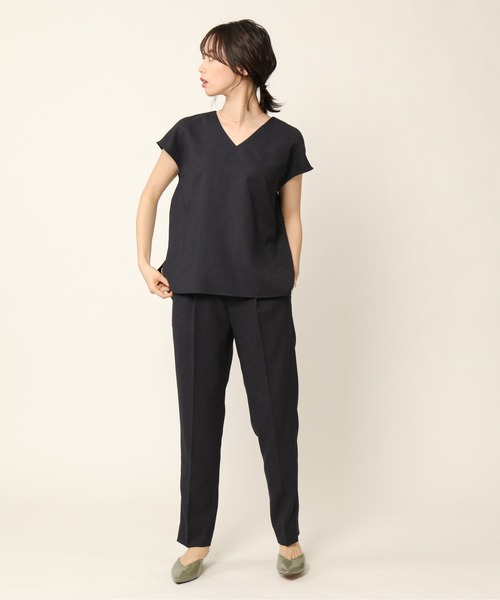 KASHIYAMA（カシヤマ）の「＜WASHABLE＞UVカット リネンライク 1タックテーパードパンツ（その他パンツ・レディース・ベージュ/ライトグレー/ブルー/ネイビー・マルチサイズ）」の16枚目の写真