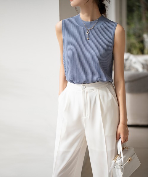 SAISON DE PAPILLON（セゾンドパピヨン）の「細リブノースリーブサマー