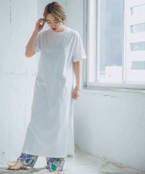 ITEMS URBANRESEARCH（アイテムズ アーバンリサーチ）の「クルーネックカットワンピース（ワンピース・レディース・グレー系その他/オフホワイト/グリーン系その他・FREE）」の8枚目の写真