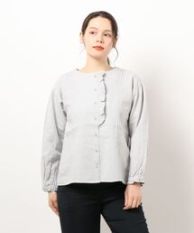Samansa Mos2 | 前立てフリルタックブラウス(シャツ/ブラウス)
