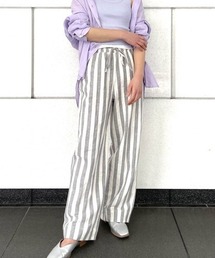 GAP | リネンブレンド ワイドパンツ(その他パンツ)